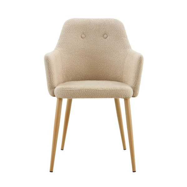 FAUTEUIL GUNNAR TISSU COULEUR SABLE PIEDS COULEUR NATURELLE