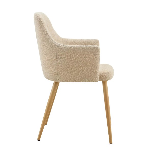 FAUTEUIL GUNNAR TISSU COULEUR SABLE PIEDS COULEUR NATURELLE