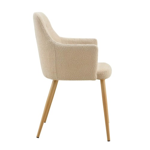 FAUTEUIL GUNNAR TISSU COULEUR SABLE PIEDS COULEUR NATURELLE
