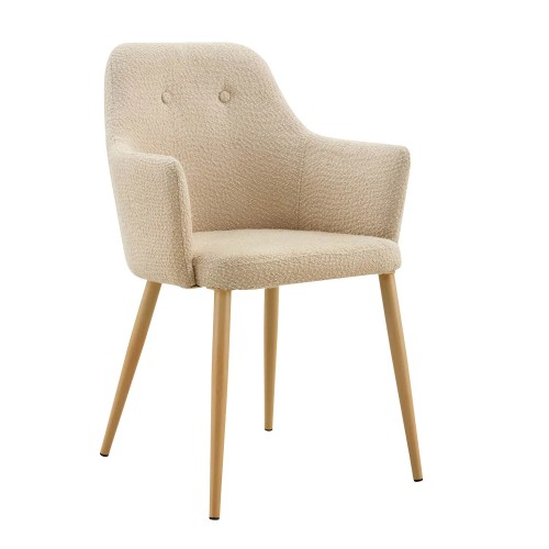 FAUTEUIL GUNNAR TISSU COULEUR SABLE PIEDS COULEUR NATURELLE