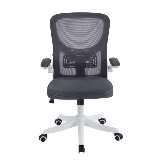 CHAISE DE BUREAU AVEC ROULETTES GRIS ET BLANC AVENTURINA