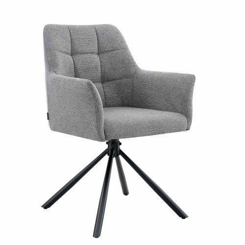 FAUTEUIL ROULETTE TAPISSÉ GRIS FABRIZIO