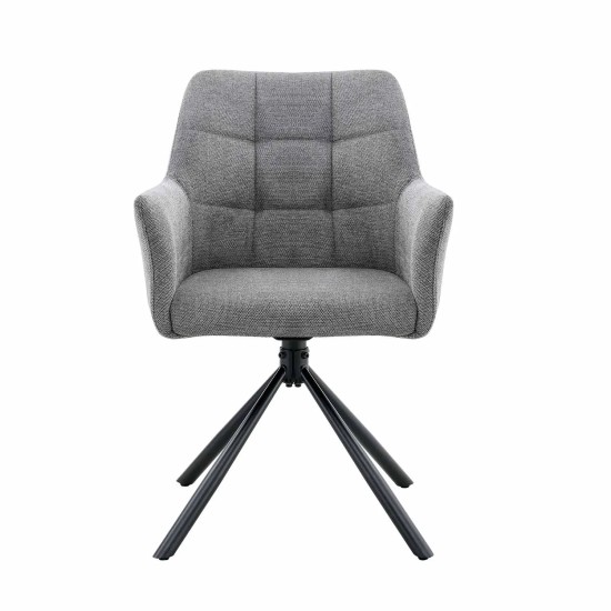 FAUTEUIL ROULETTE TAPISSÉ GRIS FABRIZIO 2