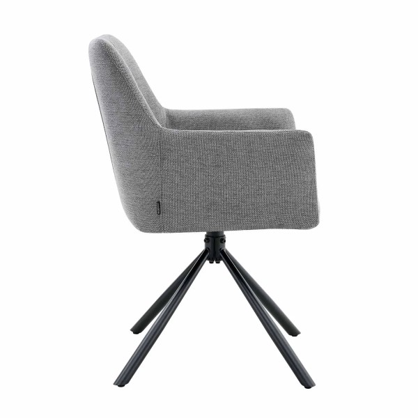 FAUTEUIL ROULETTE TAPISSÉ GRIS FABRIZIO