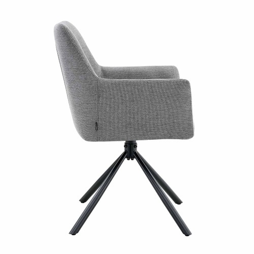 FAUTEUIL ROULETTE TAPISSÉ GRIS FABRIZIO