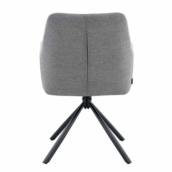 FAUTEUIL ROULETTE TAPISSÉ GRIS FABRIZIO