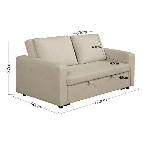 CANAPÉ-LIT TAPISSÉ ARENA TOKIO