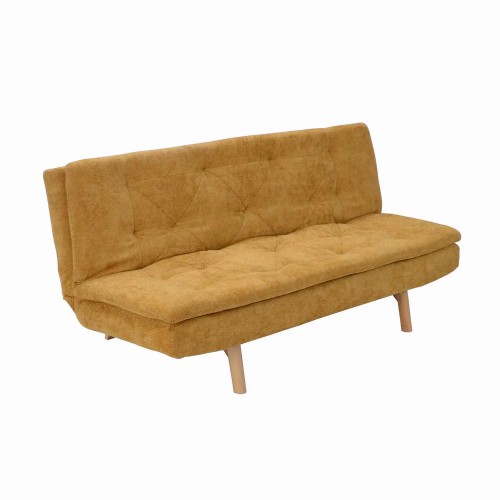 CANAPÉ-LIT EN TISSU MOUTARDE VELMA
