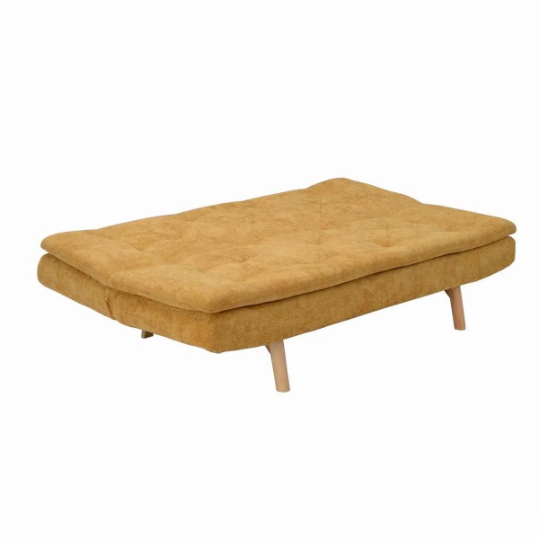CANAPÉ-LIT EN TISSU MOUTARDE VELMA