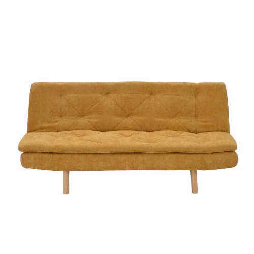 CANAPÉ-LIT EN TISSU MOUTARDE VELMA