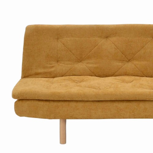 CANAPÉ-LIT EN TISSU MOUTARDE VELMA