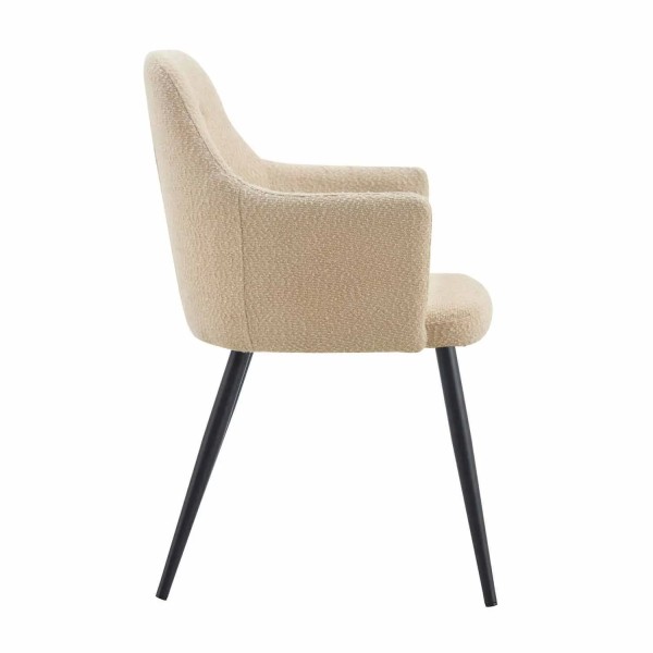 FAUTEUIL GUNNAR TISSU SABLE PIEDS NOIRS