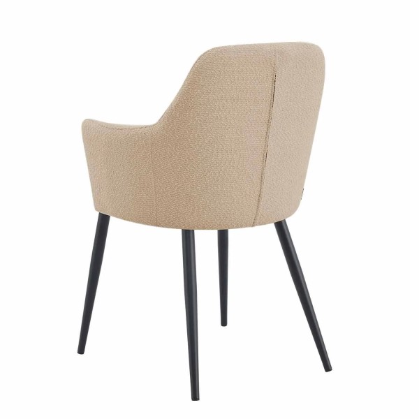 FAUTEUIL GUNNAR TISSU SABLE PIEDS NOIRS