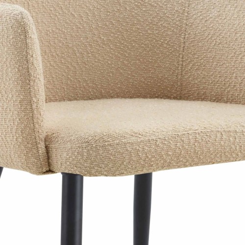 FAUTEUIL GUNNAR TISSU SABLE PIEDS NOIRS