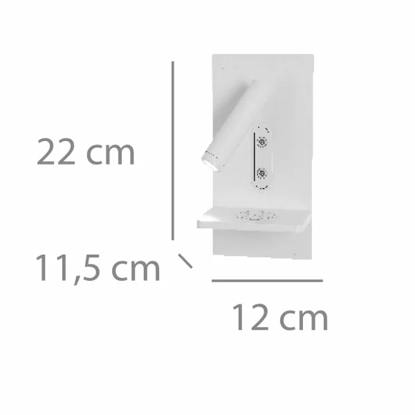 APPLIQUE LED 10W 3000–6000K TACTILE BLANC AVEC CHARGE SANS FIL MILO