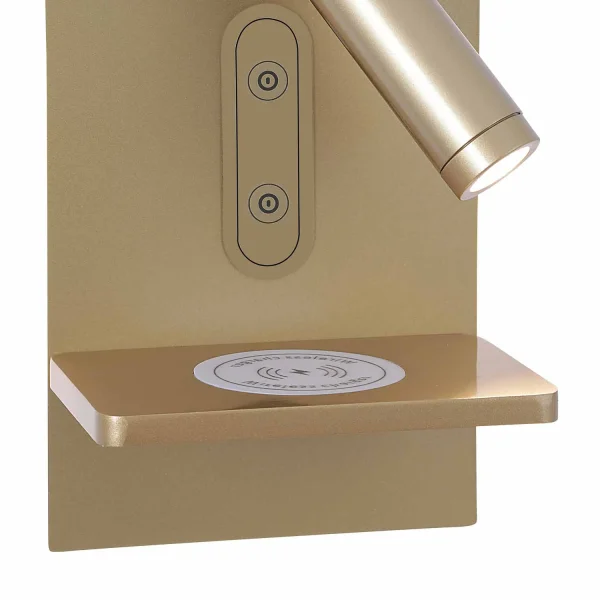 APPLIQUE LED 10W 3000–6000K TACTILE DORÉ AVEC CHARGE SANS FIL MILO