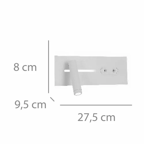 APPLIQUE LED 10W RÉGLABLE TACTILE BLANCHE 27,5 CM SAEL