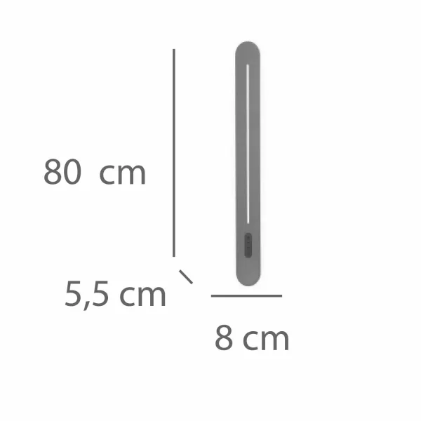 APPLIQUE LED 21W 3000–6000K TACTILE 80CM NOIR ISANDRO