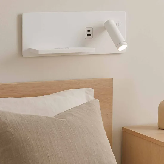 APPLIQUE LED 8W 3000–6000K TACTILE BLANCHE AVEC CHARGE SANS FIL ZEKO