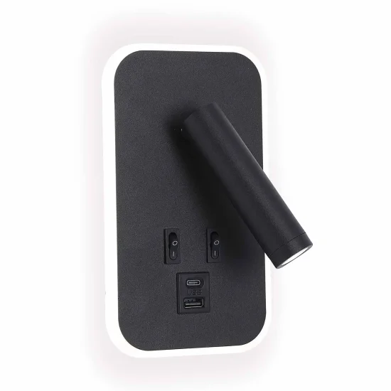 APPLIQUE MURALE LED 10W 3000–6000K USB NOIR ORBIA 2