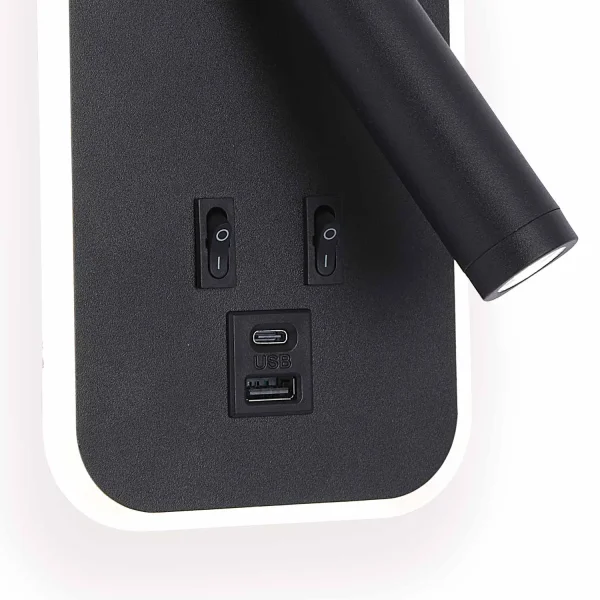 APPLIQUE MURALE LED 10W 3000–6000K USB NOIR ORBIA