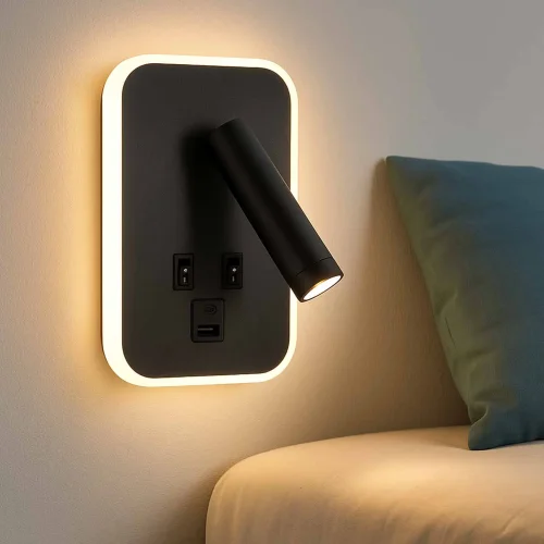 APPLIQUE MURALE LED 10W 3000–6000K USB NOIR ORBIA