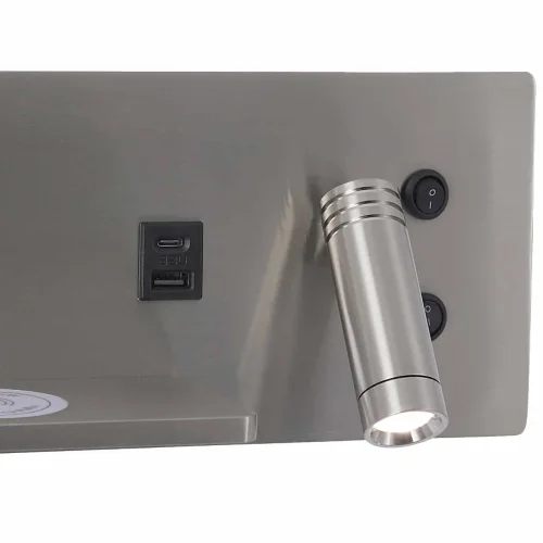 APPLIQUE LED 8W 3000–6000K TACTILE NICKEL AVEC CHARGE SANS FIL ZEKO