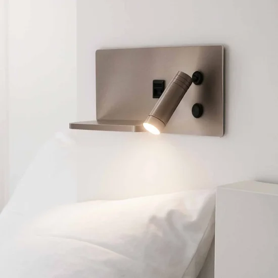 APPLIQUE LED 8W 3000–6000K TACTILE NICKEL AVEC CHARGE SANS FIL ZEKO