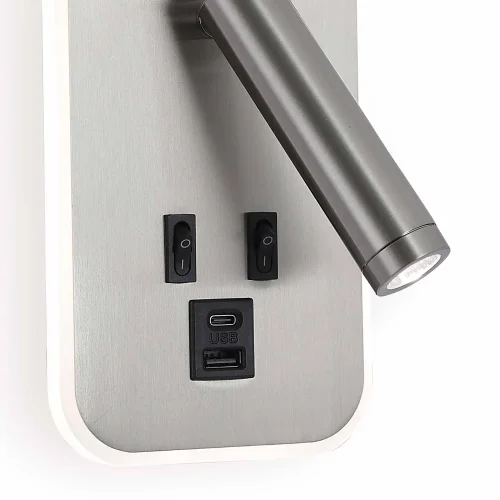 APPLIQUE MURALE LED 10W 3000–6000K USB NICKEL ORBIA