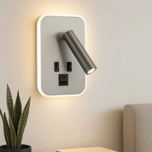 APPLIQUE MURALE LED 10W 3000–6000K USB NICKEL ORBIA
