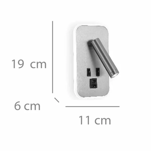 APPLIQUE MURALE LED 10W 3000–6000K USB NICKEL ORBIA