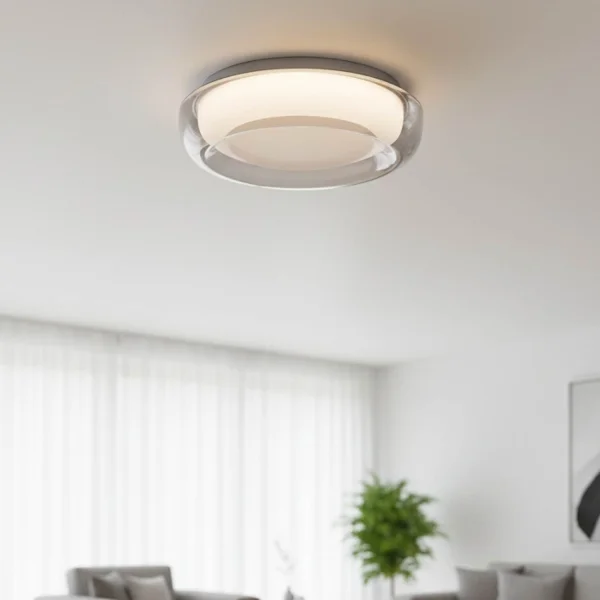 PLAFONNIER LED 20W RÉGLABLE Ø30CM BLANC/FUMÉ ECLORA