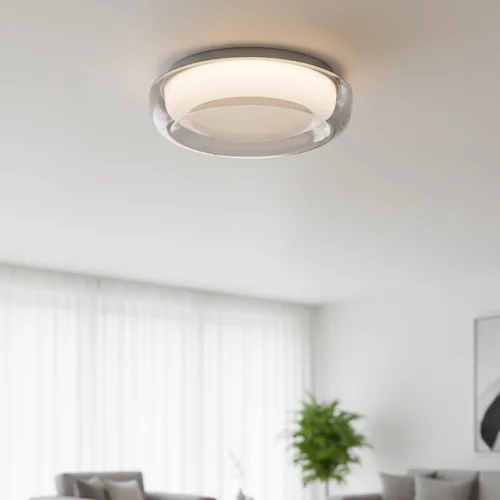 PLAFONNIER LED 20W RÉGLABLE Ø30CM BLANC/FUMÉ ECLORA