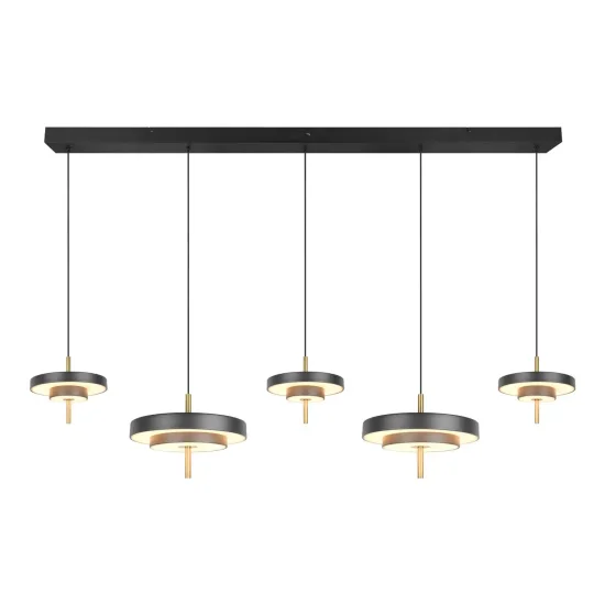 SUSPENSION LED 50W RÉGLABLE 2300-3000-4000K NOIR OR ELIX