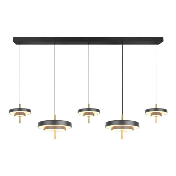 SUSPENSION LED 50W RÉGLABLE 2300-3000-4000K NOIR OR ELIX