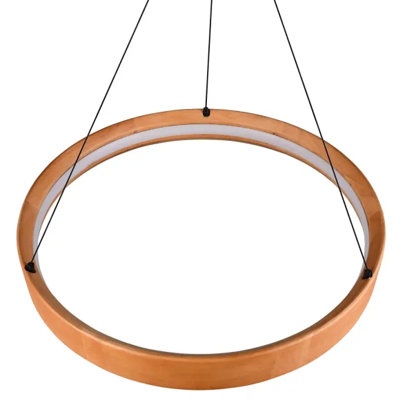 SUSPENSION LED 28W 3000K BOIS NATUREL SOLAN