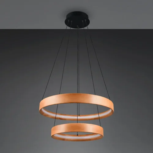 SUSPENSION LED 37W 3000K BOIS NATUREL SOLAN