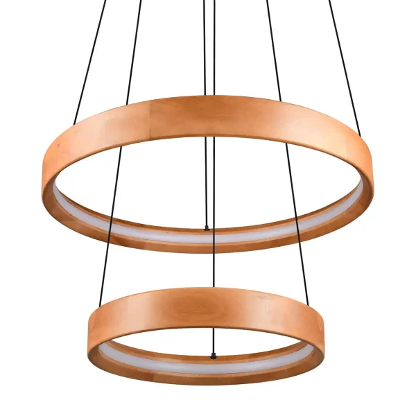 SUSPENSION LED 37W 3000K BOIS NATUREL SOLAN