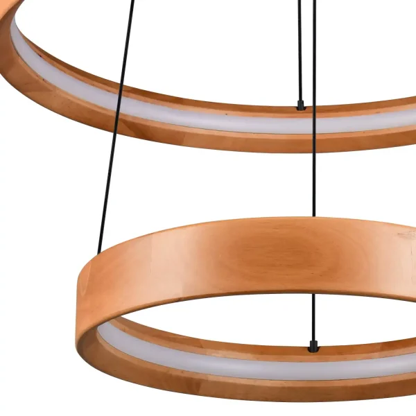SUSPENSION LED 37W 3000K BOIS NATUREL SOLAN