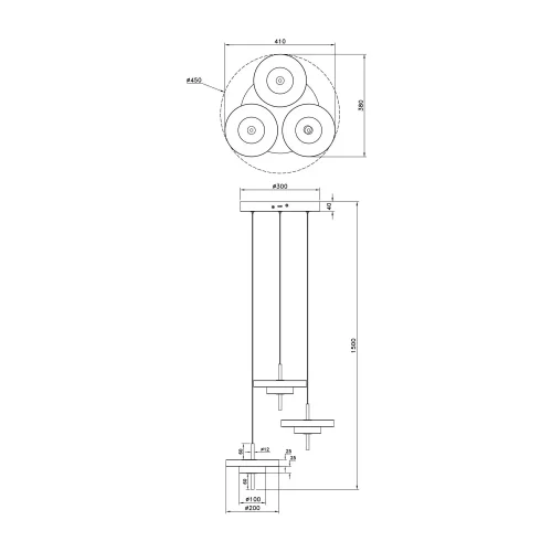 SUSPENSION LED 30W RÉGLABLEE 2300-3000-4000K GRIS CHAUD ELIX