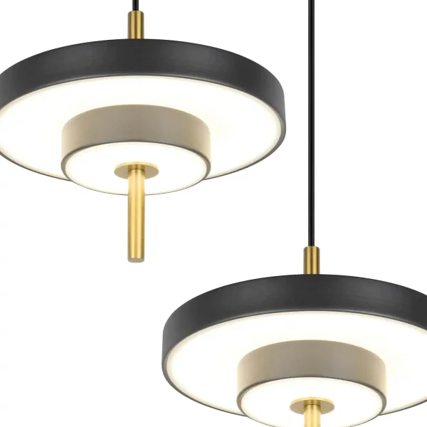 SUSPENSION LED 30W RÉGLABLE 2300-3000-4000K NOIR OR ELIX