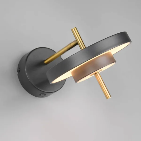 APPLIQUE MURALE LED 10W RÉGLABLE 2300-3000-4000K NOIR OR ELIX