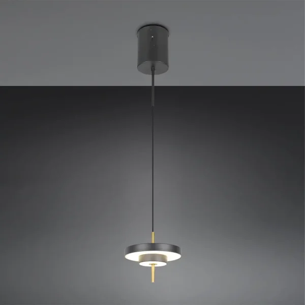 SUSPENSION LED 10W RÉGLABLE 2300-3000-4000K NOIR OR ELIX