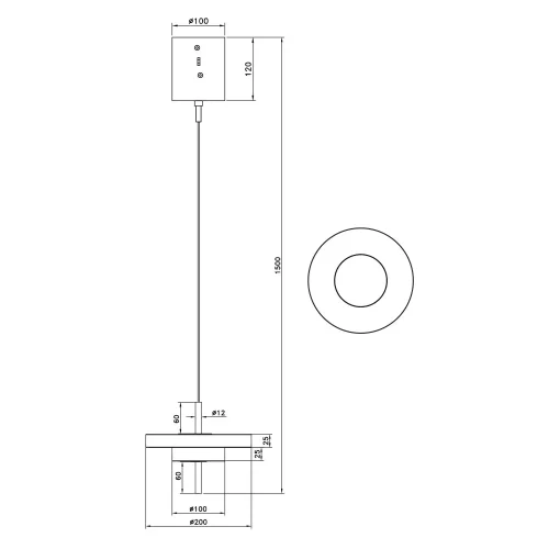SUSPENSION LED 10W RÉGLABLE 2300-3000-4000K NOIR OR ELIX
