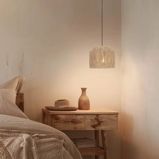 SUSPENSION 1 LUMIÈRE JUTE NATUREL E27 LEIKO 2