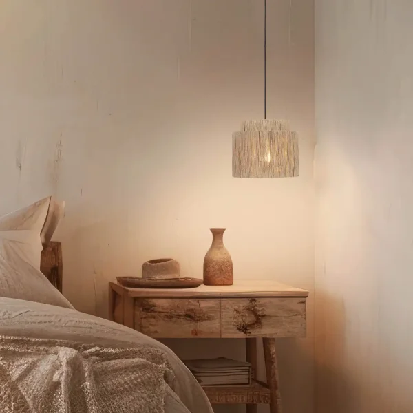 SUSPENSION 1 LUMIÈRE JUTE NATUREL E27 LEIKO