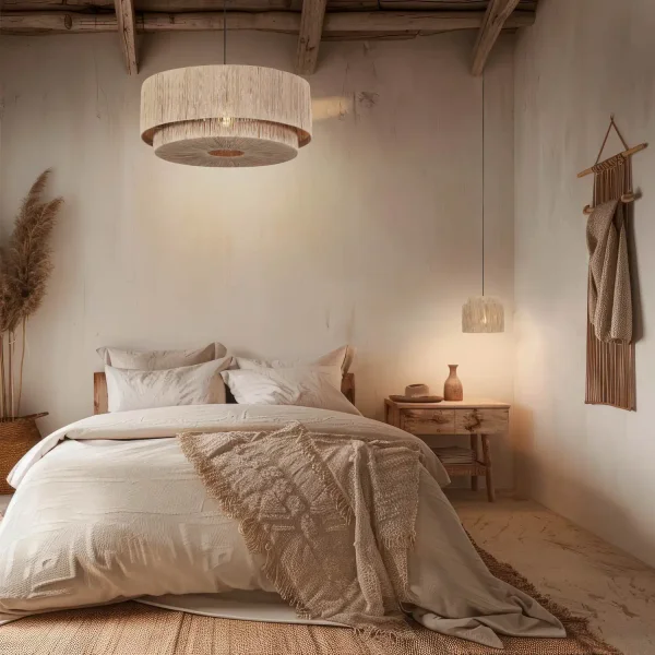 SUSPENSION 1 LUMIÈRE JUTE NATUREL E27 LEIKO