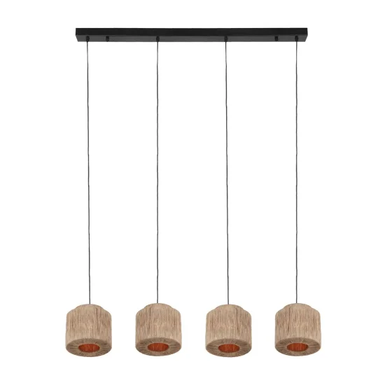 SUSPENSION 4 LUMIÈRES JUTE NATUREL E27 LEIKO