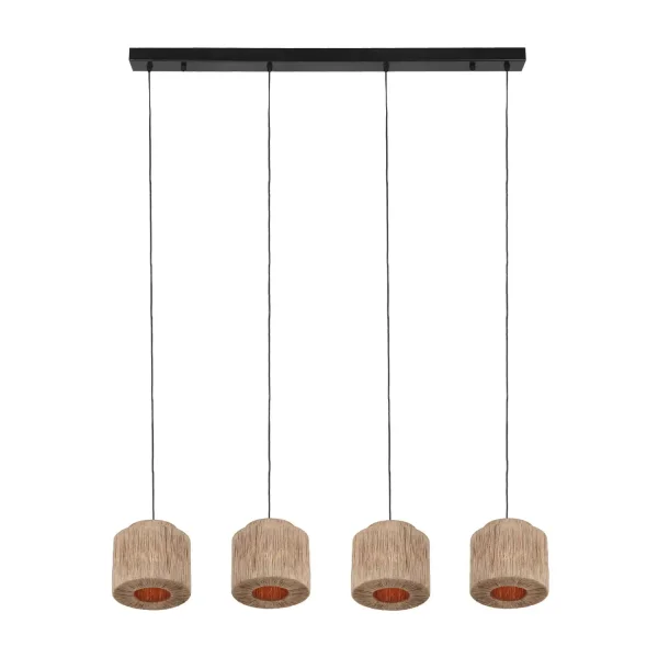 SUSPENSION 4 LUMIÈRES JUTE NATUREL E27 LEIKO