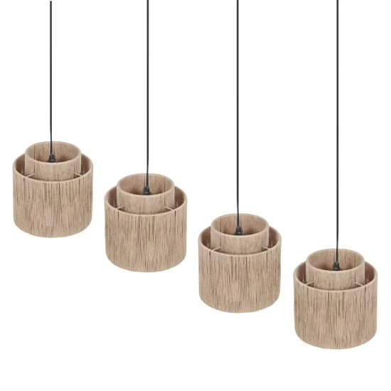 SUSPENSION 4 LUMIÈRES JUTE NATUREL E27 LEIKO 2